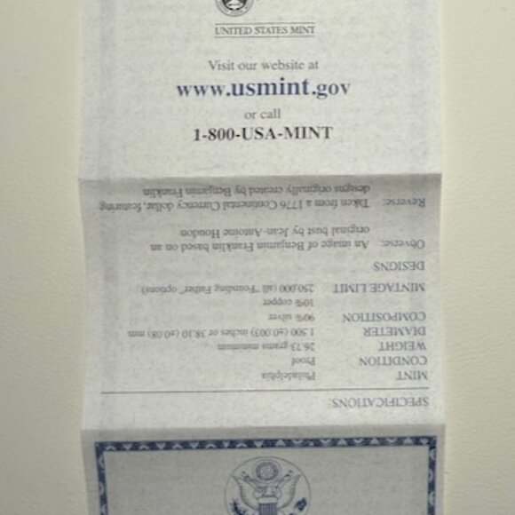 2006 Ben Franklin Founding Father 90% Silver Dollar Proof Coin, OGP, COA - Picture 7 of 10